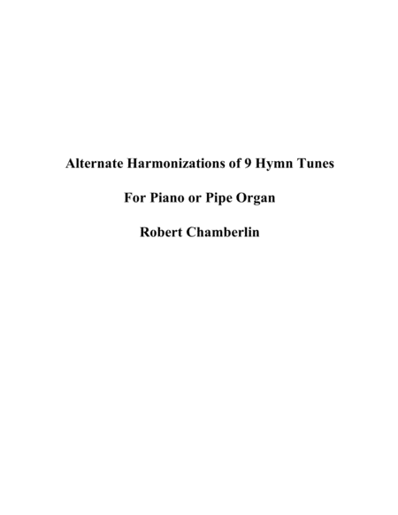 Alternate Harmonizations Of 9 Hymn Tunes Sheet Music