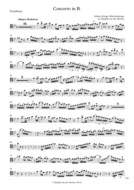 Free Sheet Music Alto Trombone Concerto In B Solo Part In Tenor Clef