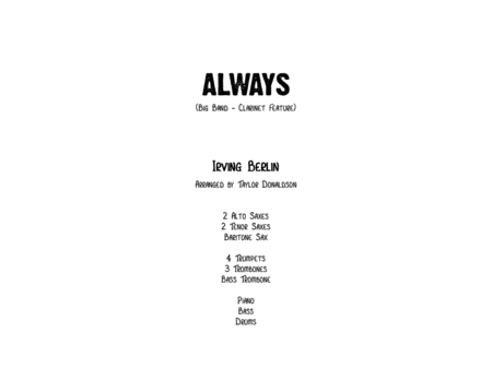 Always Big Band Clarinet Feature Sheet Music