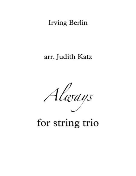 Always For String Trio Sheet Music