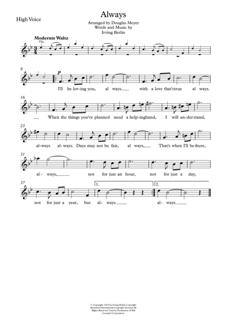 Always High Voice And String Quartet Sheet Music