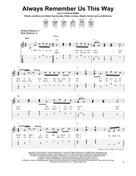 Always Remember Us This Way From A Star Is Born Sheet Music