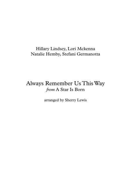 Always Remember Us This Way String Duo For String Duo Of Violin And Cello Sheet Music