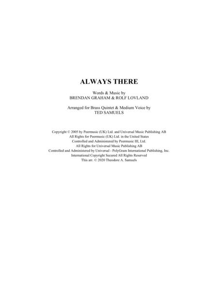 Always There Brass Quintet Sheet Music