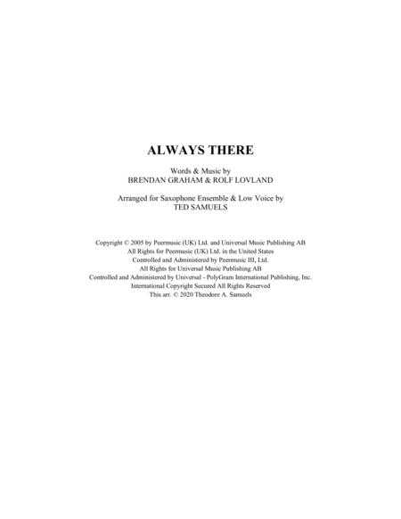 Always There Saxophone Ensemble Sheet Music