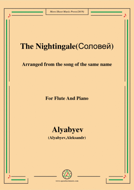 Alyabyev The Nightingale For Flute And Piano Sheet Music