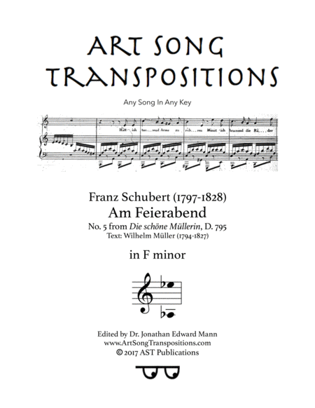 Free Sheet Music Am Feierabend D 795 F Minor