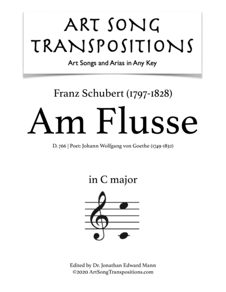 Free Sheet Music Am Flusse D 766 Transposed To C Major