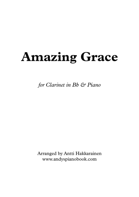 Amazing Grace Clarinet Piano Sheet Music