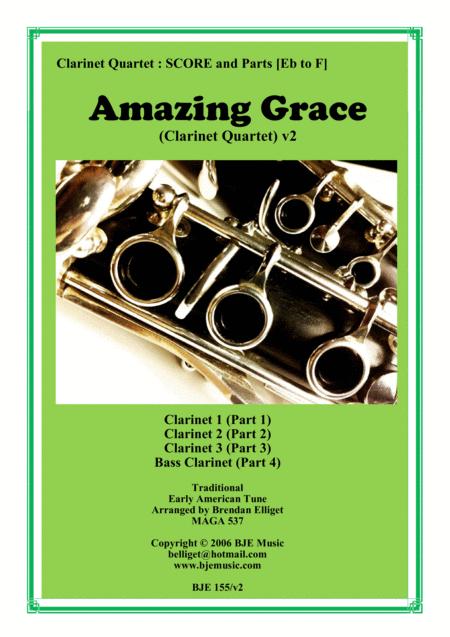 Amazing Grace Clarinet Quartet Score And Parts Pdf Sheet Music