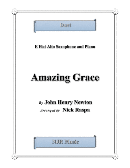 Free Sheet Music Amazing Grace Duet Eb Alto Sax And Piano