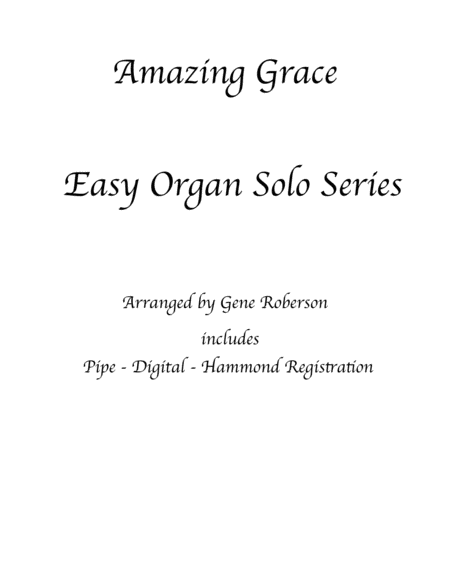 Amazing Grace Easy Organ Hymn Series Sheet Music