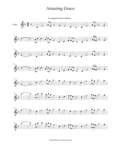 Amazing Grace Flute Sheet Music