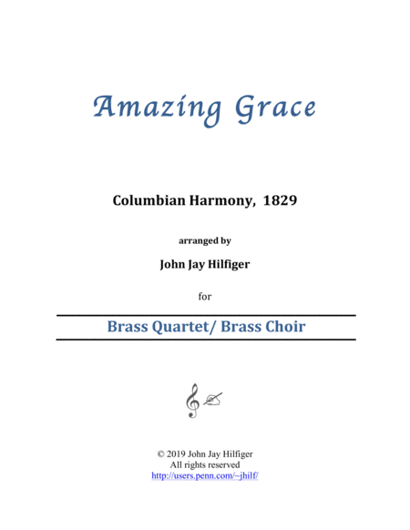 Amazing Grace For Brass Quartet Brass Choir Sheet Music