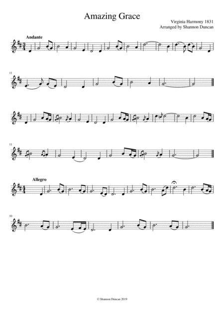 Amazing Grace For Descant Recorder Sheet Music