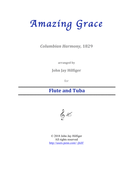 Amazing Grace For Flute And Tuba Sheet Music