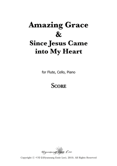 Amazing Grace For Flute Cello Piano Sheet Music