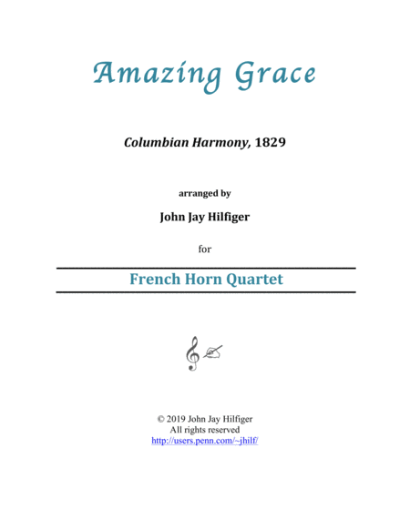 Free Sheet Music Amazing Grace For French Horn Quartet