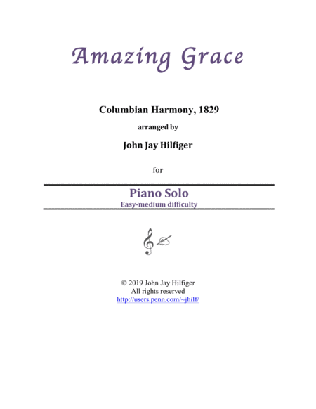 Amazing Grace For Piano Sheet Music