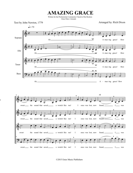 Amazing Grace For Satb Sheet Music