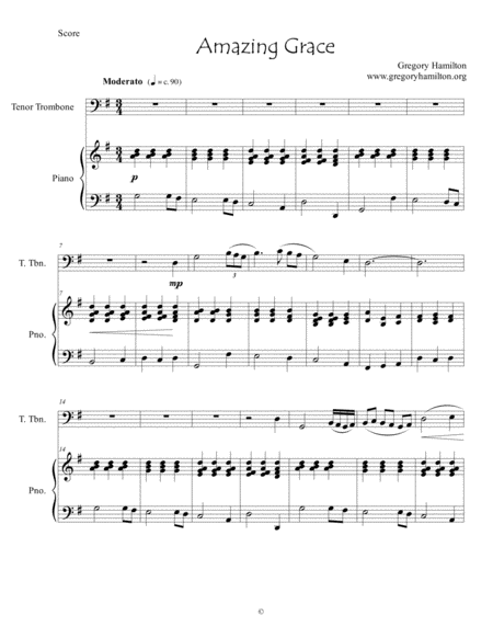 Free Sheet Music Amazing Grace For Trombone And Piano