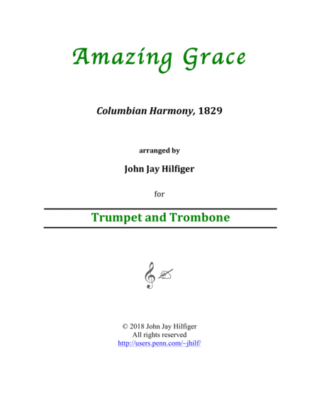 Free Sheet Music Amazing Grace For Trumpet And Trombone