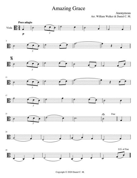 Amazing Grace For Viola And Piano Easy Sheet Music