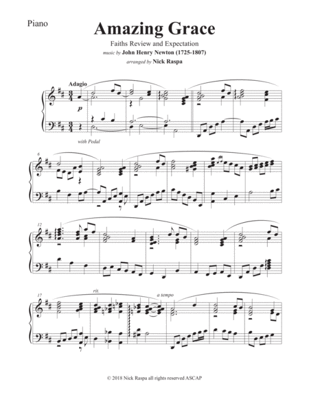 Free Sheet Music Amazing Grace Piano Trio Violin Cello Piano Piano Part