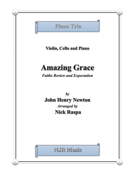 Amazing Grace Piano Trio Violin Cello Piano Sheet Music