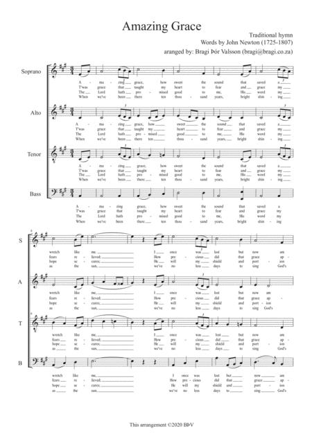 Amazing Grace Satb A Capella Sheet Music