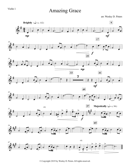 Amazing Grace String Quartet Sheet Music