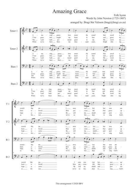 Amazing Grace Ttbb A Capella Sheet Music