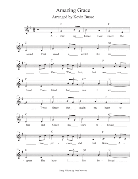 Amazing Grace Voice Sheet Music