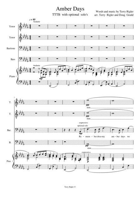 Amber Days Sheet Music