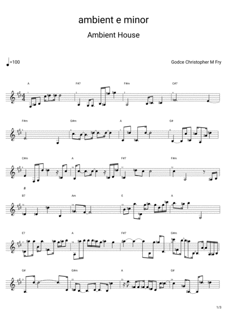 Ambient E Minor Sheet Music