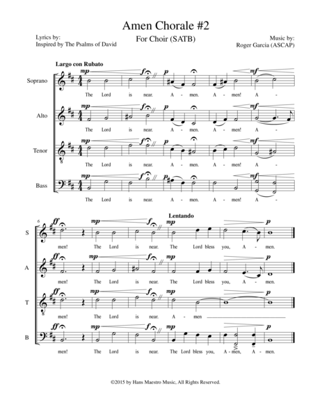 Free Sheet Music Amen Chorale 2 Satb