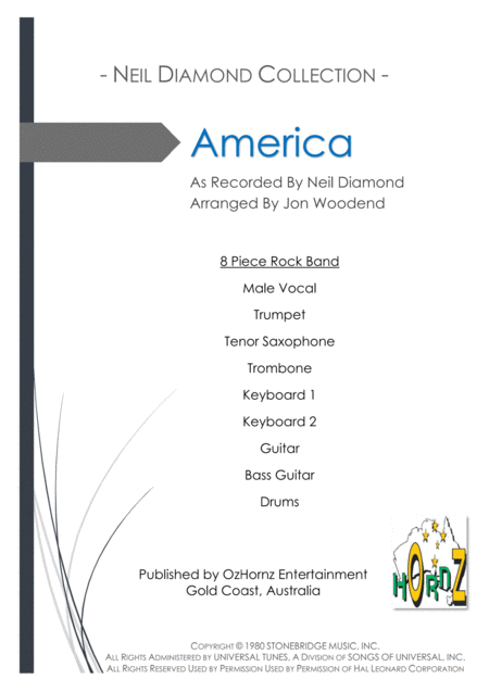 Free Sheet Music America 8 Piece Rock Chart