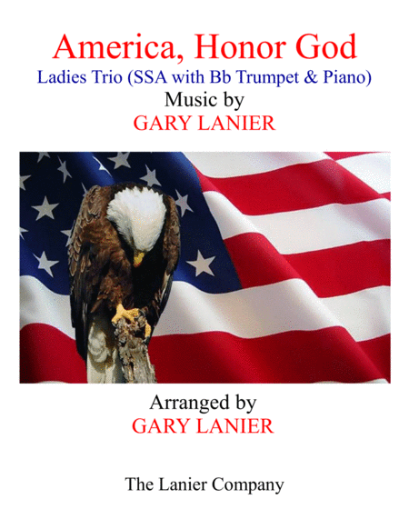 America Honor God Ladies Trio Ssa With Bb Trumpet Piano Sheet Music