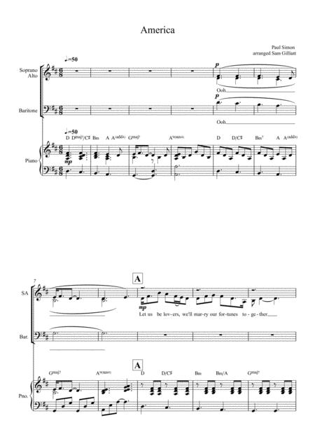 Free Sheet Music America Sab Choir And Piano