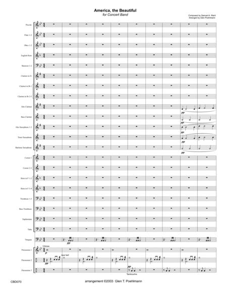 America The Beautiful Arranged For Concert Band Grade 3 Sheet Music