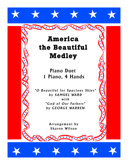 America The Beautiful Medley 1 Piano 4 Hands Duet Sheet Music