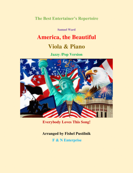 Free Sheet Music America The Beautiful Piano Background For Viola And Piano