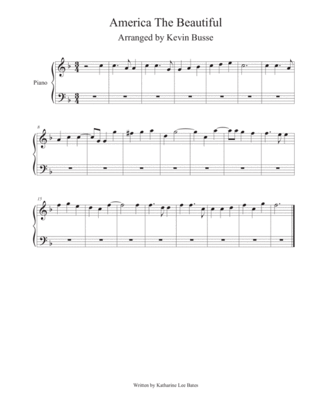 Free Sheet Music America The Beautiful Piano