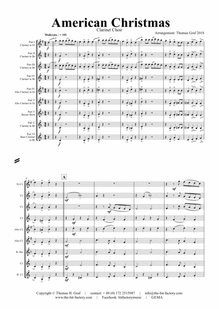 American Christmas Mash Up Rondo Of Best Christmas Songs Clarinet Choir Sheet Music