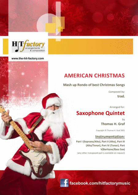 American Christmas Mash Up Rondo Of Best Christmas Songs Saxophone Quintet Sheet Music