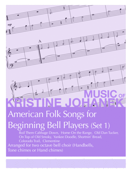 American Folk Songs For Beginning Bell Players Set 1 2 Octaves Reproducible Sheet Music