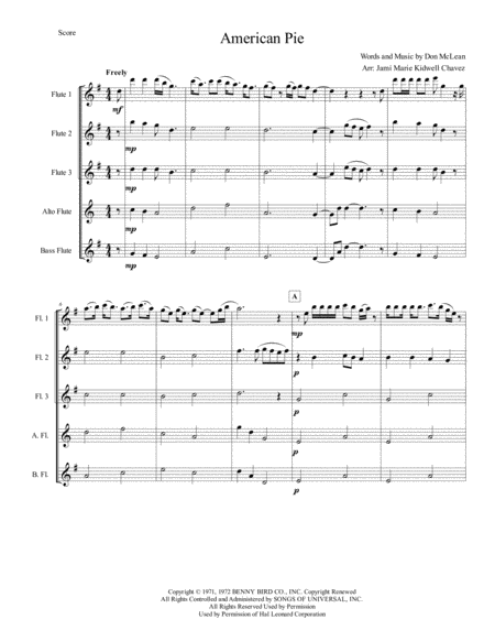 Free Sheet Music American Pie