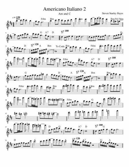 Free Sheet Music Americano Italiano 2