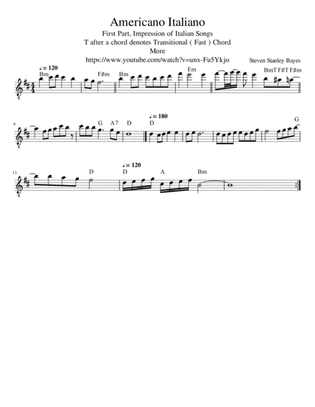 Free Sheet Music Americano Italiano