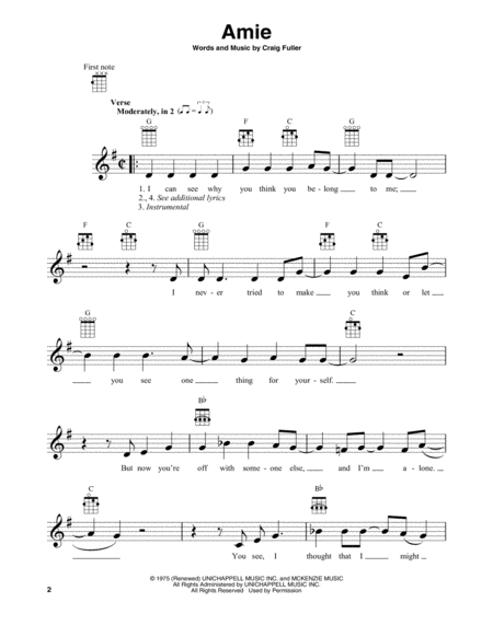 Amie Sheet Music